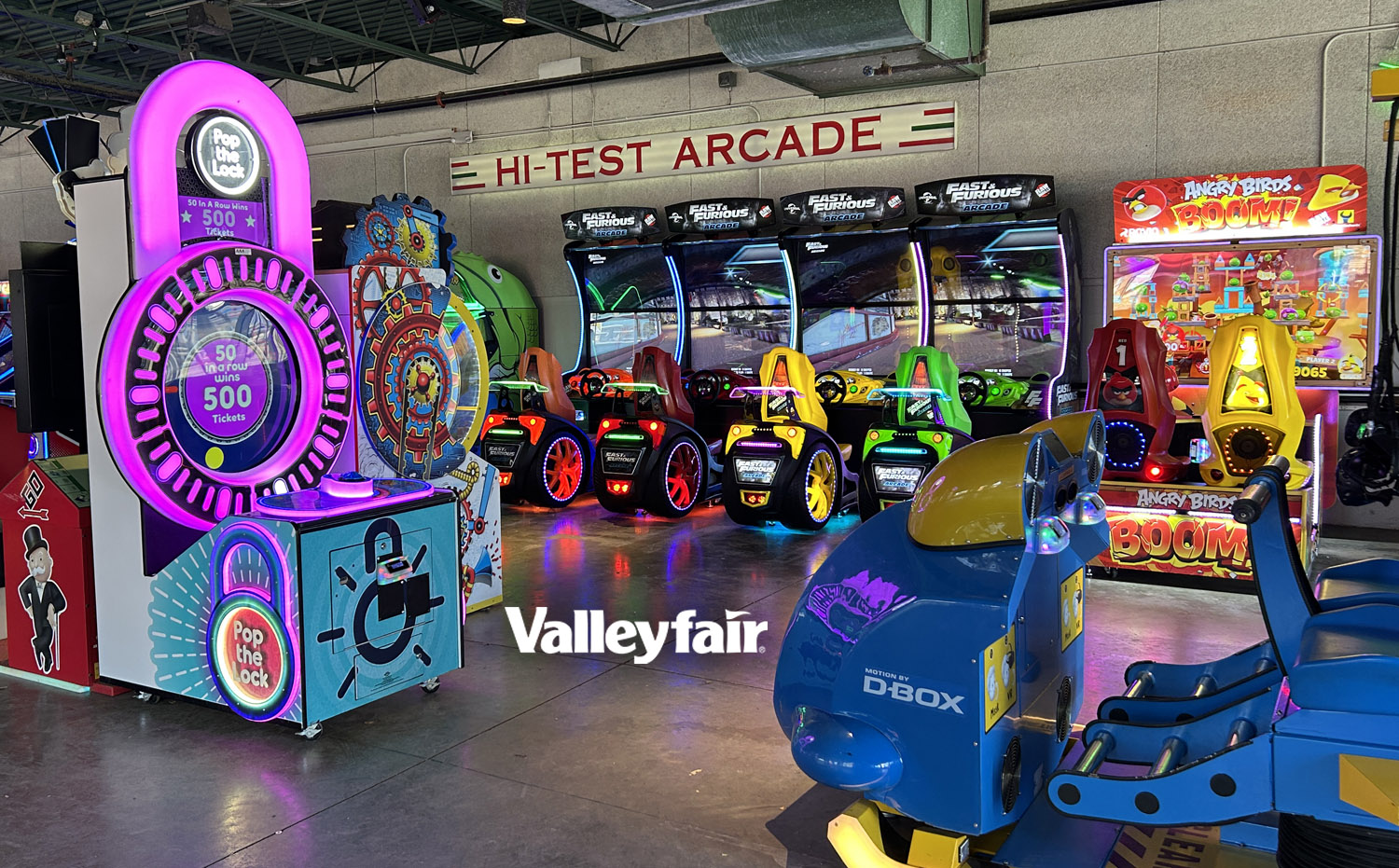 Hi-Test Arcade at Valleyfair has new games for the 2025 season