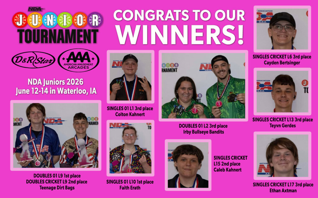 NDA JUNIOR DART TOURNAMENT WINNERS 2026