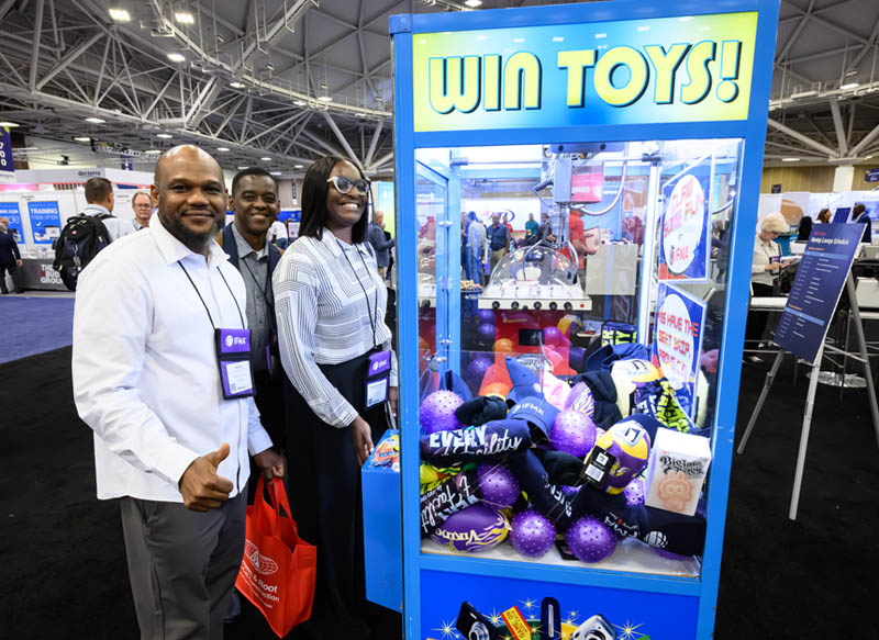 Corporate Trade Show rents a claw machine with customized prizes