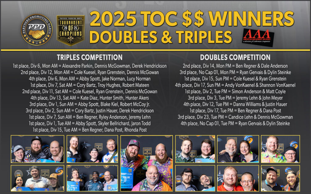 2025 TOC Doubles & Triples Winners from AAA!