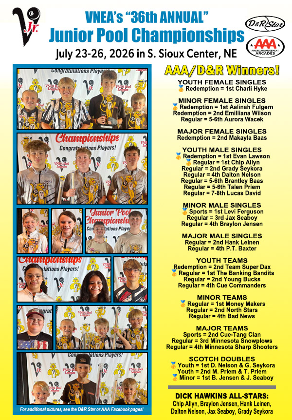 2026 VNEA Juniors Winners from AAA/D&R Star